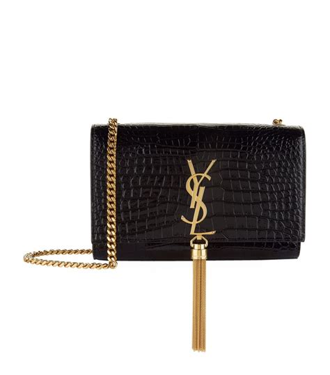 ysl black square bag|YSL black bag with tassel.